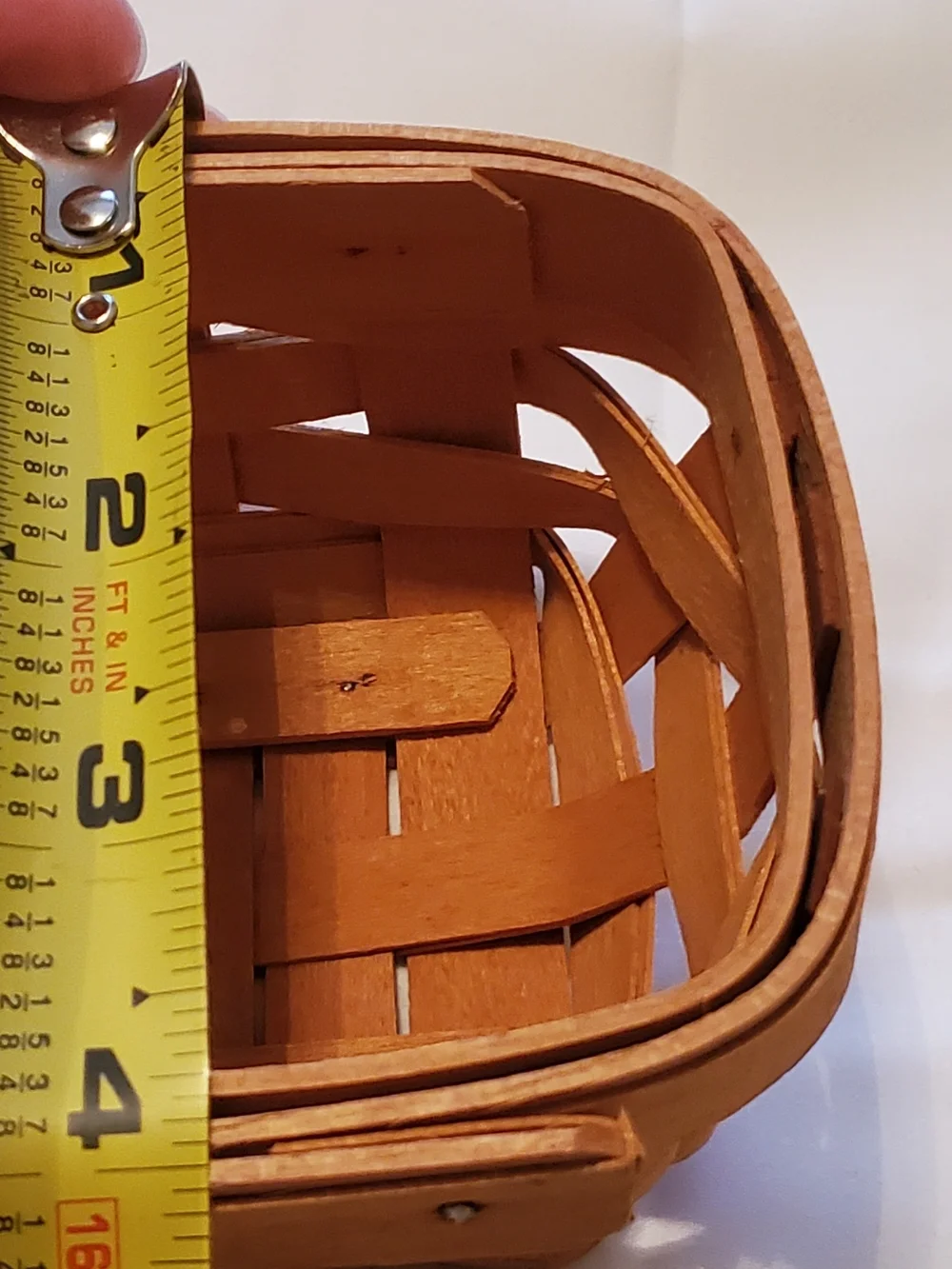 1995 Longaberger Woven Wood Basket in Natural Brown